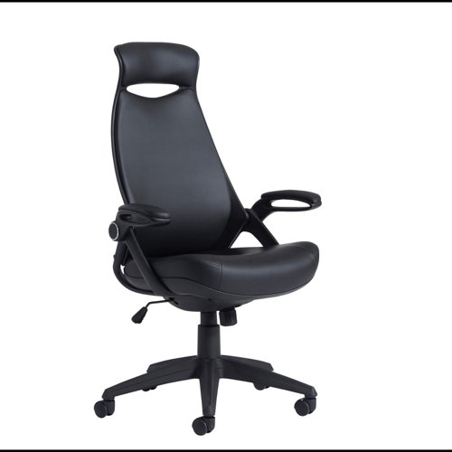 Tuscan+high+back+managers+chair+with+head+support+-+black+faux+leather
