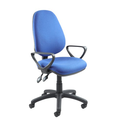 Vantage+100+2+lever+PCB+operators+chair+with+fixed+arms+-+blue