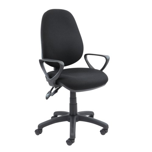 Vantage+100+2+lever+PCB+operators+chair+with+fixed+arms+-+black