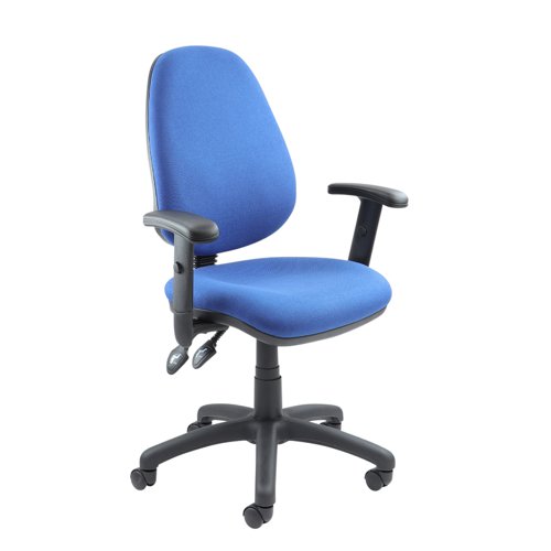 Vantage+102+High+Back+Operator+Chair+Adjustable+Arms+Blue+V102-00-B