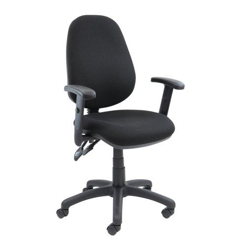 Vantage+100+2+lever+PCB+operators+chair+with+adjustable+arms+-+black