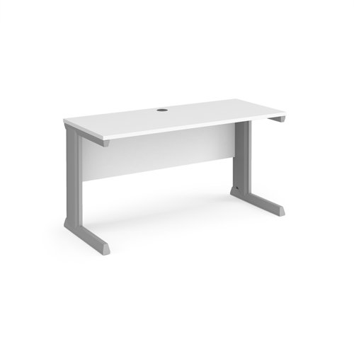 Vivo+straight+desk+1400mm+x+600mm+-+silver+frame%2C+white+top