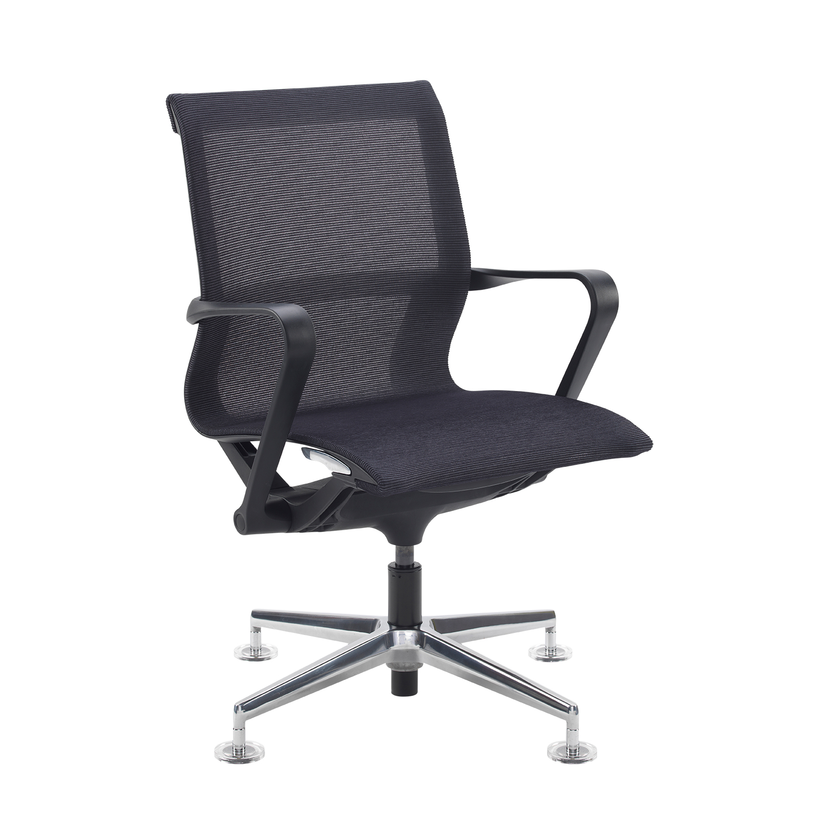 Lola medium back designer visitors chair with black mesh, black frame and aluminium 4 star glides Lola medium back designer visitors chair with black mesh, black frame and aluminium 4 star glides