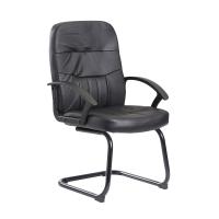 CAVALIER EXEC VISITOR CHAIR LEATHER BLK