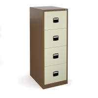 Steel 4 drawer contract filing cabinet 1321mm high - coffee/cream