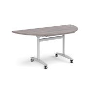 FLIPTOP TABLE SEMI-CIRC 1600X800 GRY OAK
