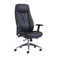 ODESSA HIGH BACK EXECUTIVE CHAIR BLACK FAUX LEATHER
