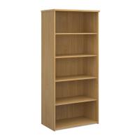 Universal bookcase 1790mm high with 4 shelves - oak