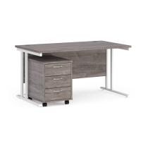 Maestro 25 Desk 800mm With 3 Drawer Ped
