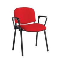 TAURUS STACKING ARM CHAIR BLK/RED