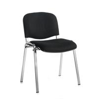 Taurus meeting room stackable chair with chrome frame and no arms - black