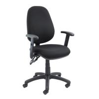 Vantage 100 2 lever PCB operators chair with adjustable arms - black