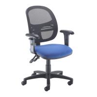 Jota Mesh medium back operators chair with adjustable arms - blue