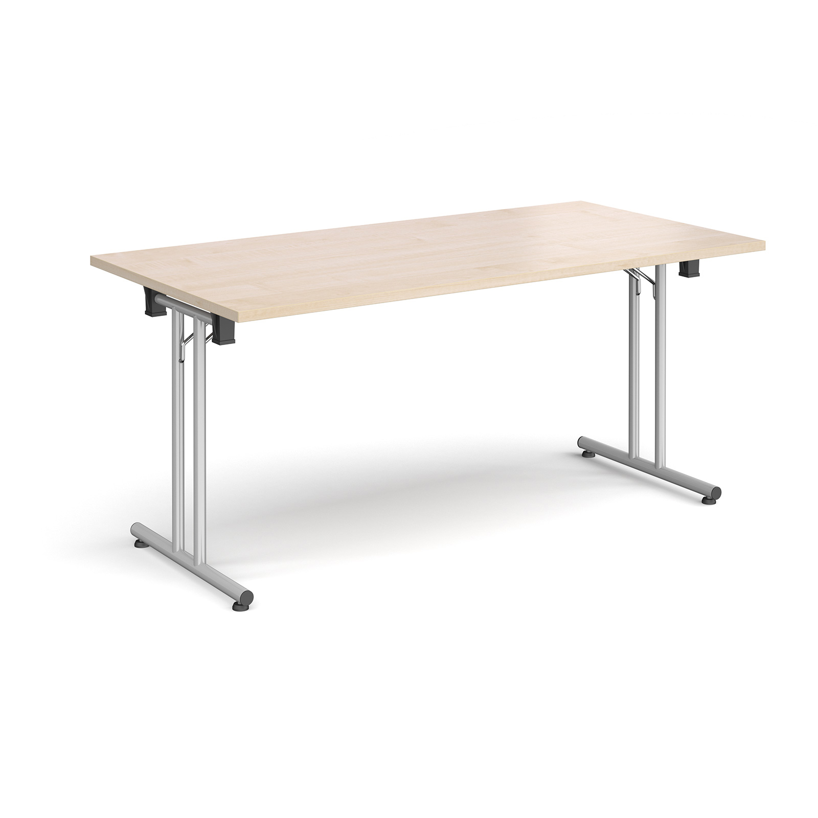 Rectangular Folding Leg Table With Silver And Straight Foot Rails 1600mm X 800mm Maple Rectangular Folding Leg Table With Silver And Straight Foot Rails 1600mm X 800mm Maple