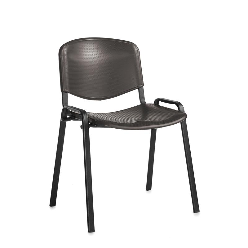 taurus stackable chair plastic black four leg frame no arms black