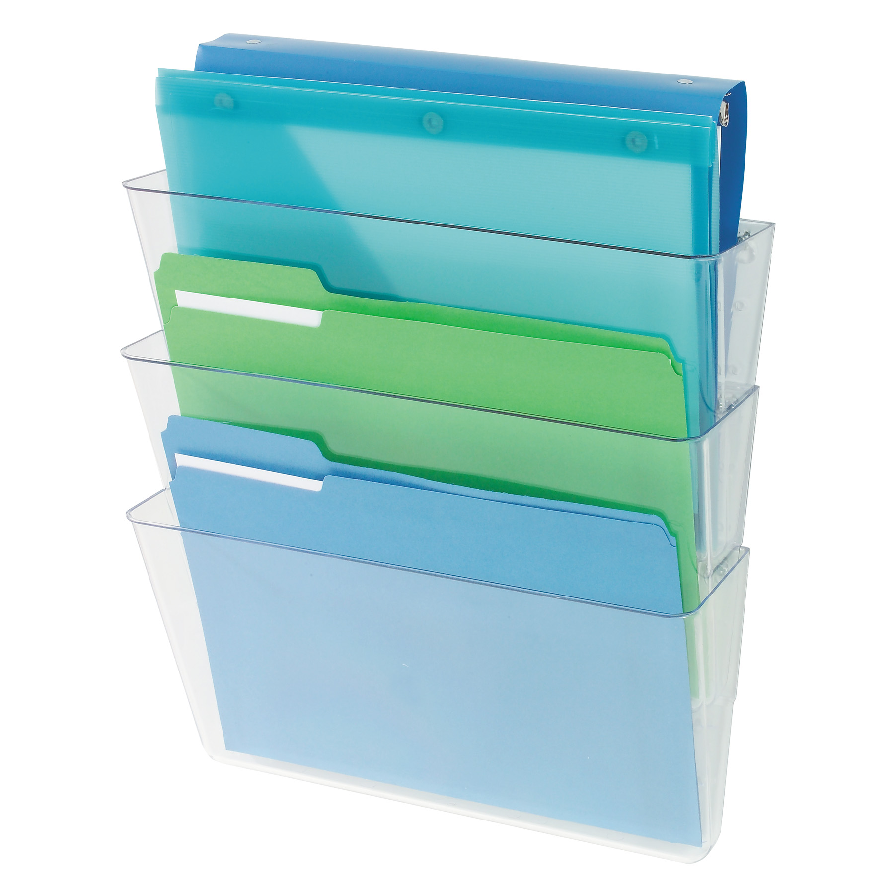 Deflecto Clear A4 Linked Wall File Pockets (Pack of 3) DE736YTCRY
