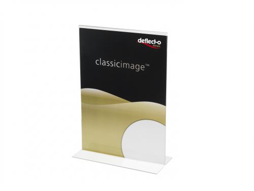 Deflecto A5 Portrait Stand-up Sign Clear