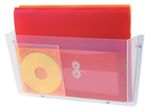 Deflecto Non-Breakable Wall File Pocket A4 (Unbreakable polycarbonate construction) Clear