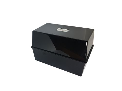 ValueX Deflecto Card Index Box 5x3 inches /​ 127x76mm Black - CP010YTBLK