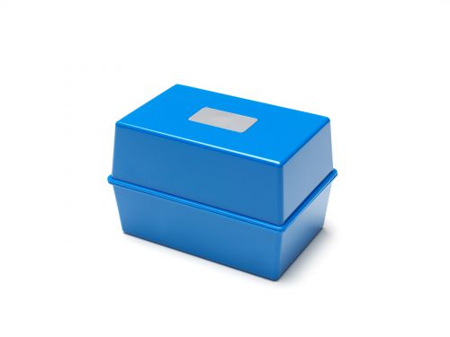 ValueX Deflecto Card Index Box 5x3 inches /​ 127x76mm Blue - CP010YTBLU