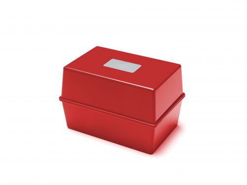 ValueX Deflecto Card Index Box 5x3 inches /​ 127x76mm Red - CP010YTRED