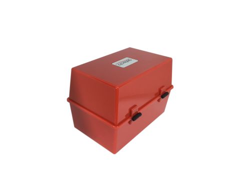 ValueX Deflecto Card Index Box 8x5 inches /​ 203x127mm Red - CP012YTRED