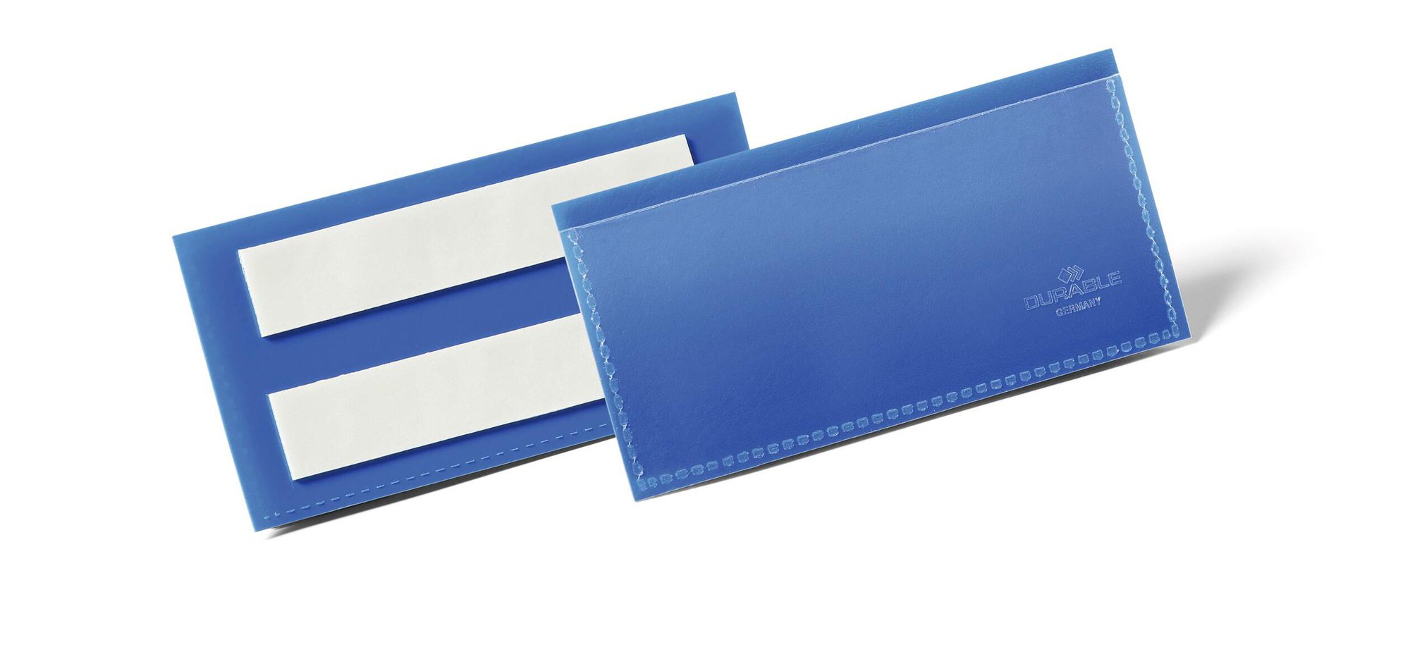 DURABLE ADHESIVE POCKET 100X38MM BLUE (5