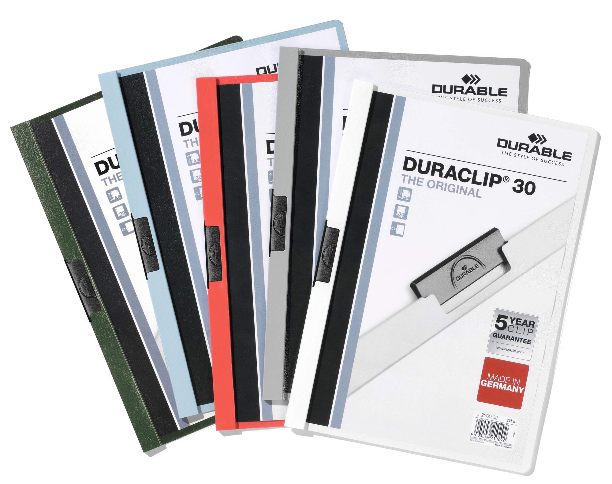 DURABLE DURACLIP 30 A4 FOLDER ASSORTED (