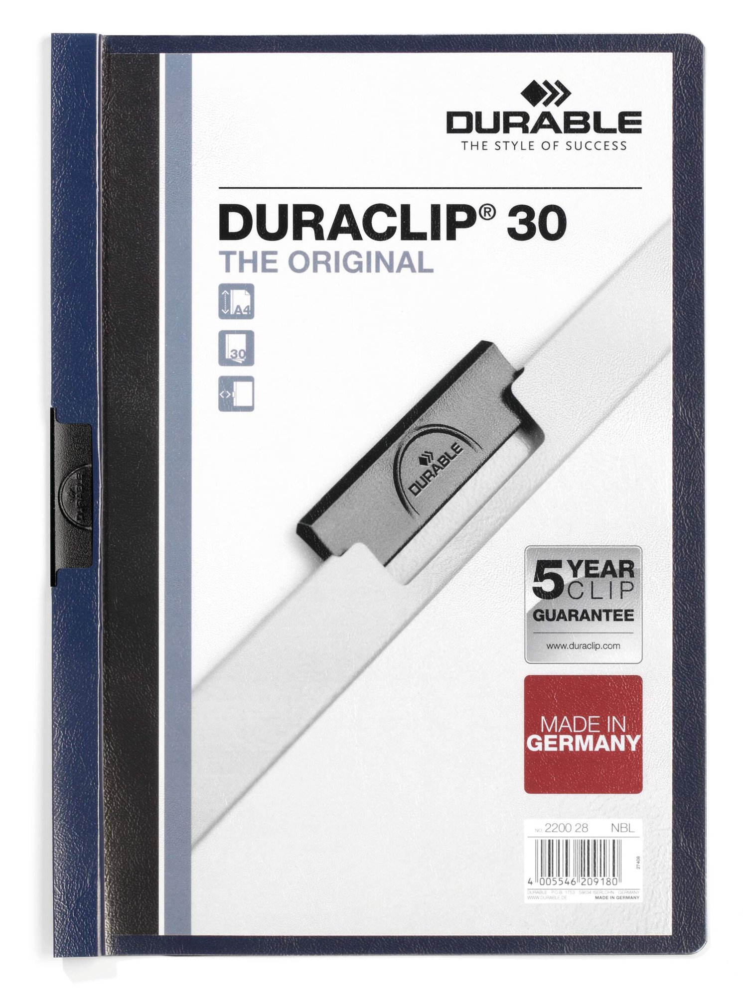 DURABLE DURACLIP 30 A4 MIDNIGHT BLUE (25