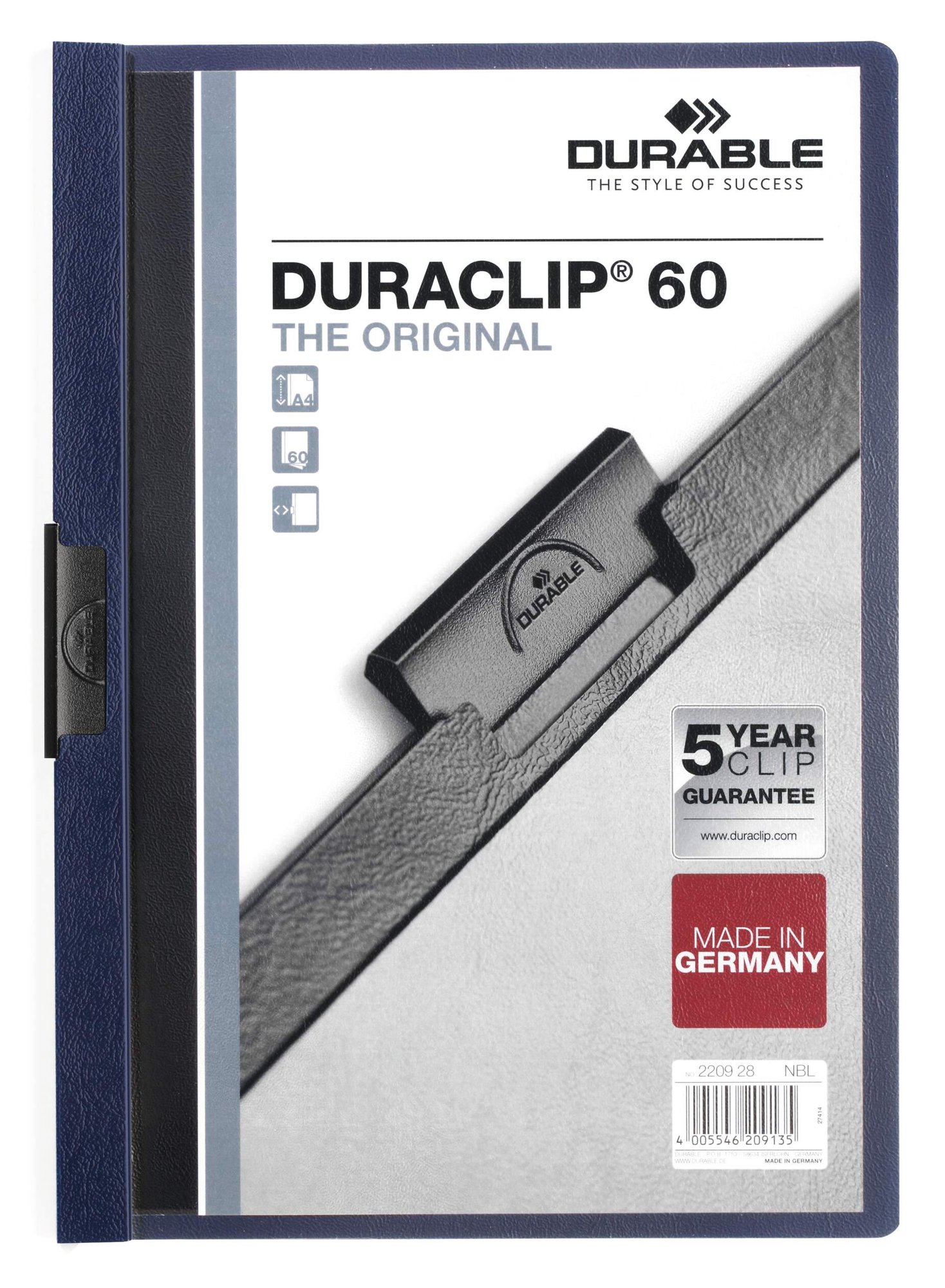 DURABLE DURACLIP 60 A4 MIDNIGHT BLUE (25