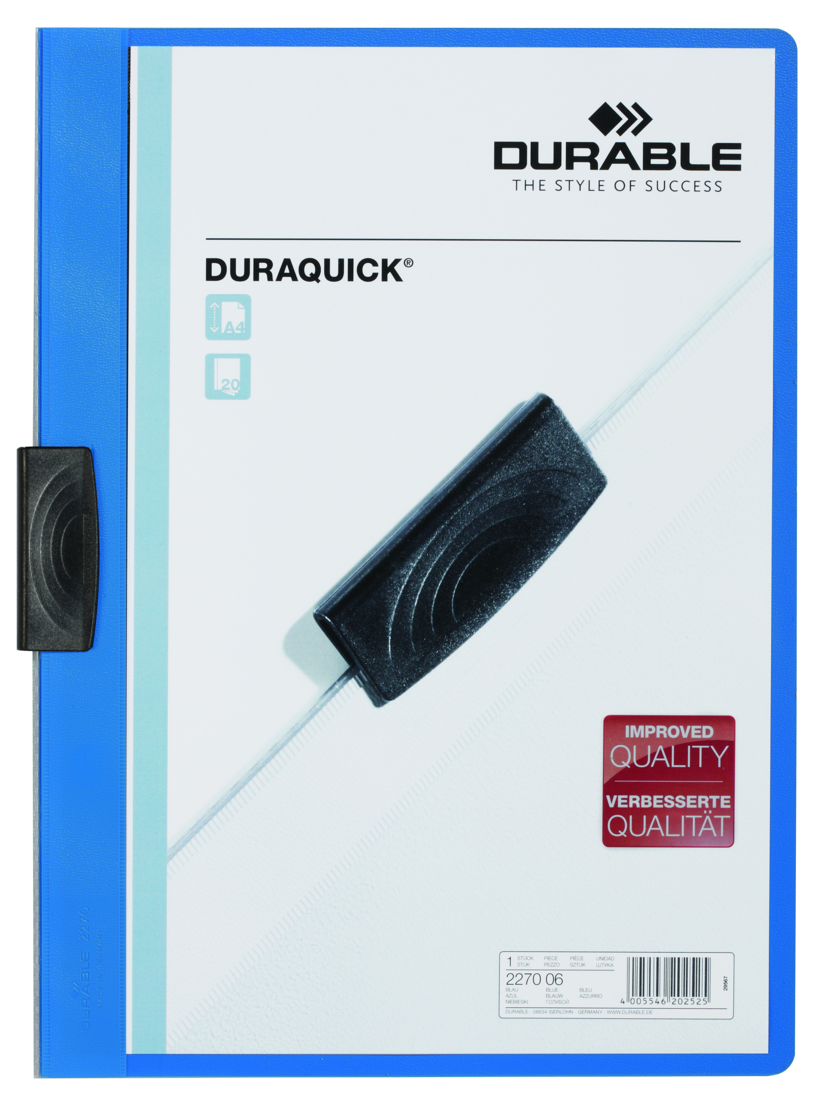 Duraquick Clip Folder 20 Shts A4 BLPK20