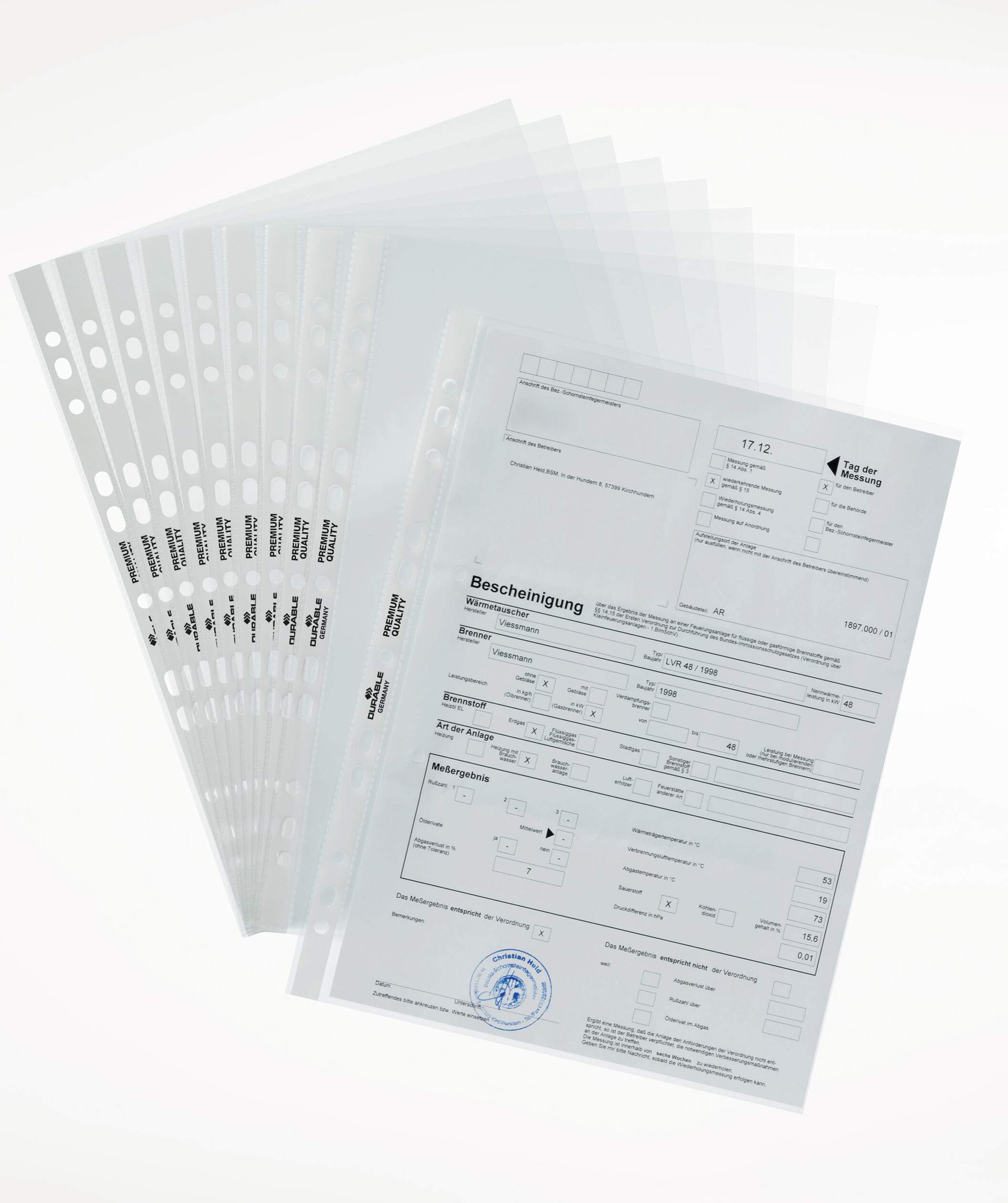 DURABLE PREMIUM PUNCHED POCKET 100 CLEAR