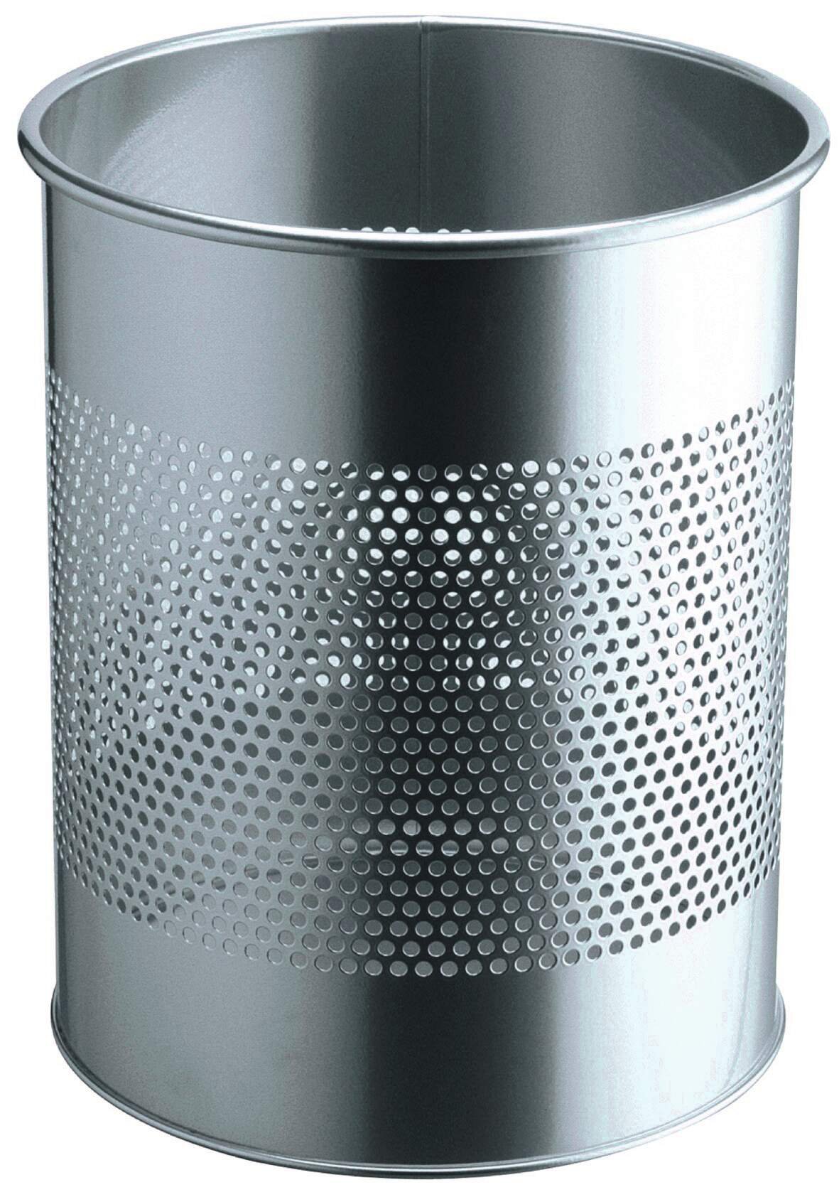 DURABLE PERFORATED WASTE BIN 15L SILVER