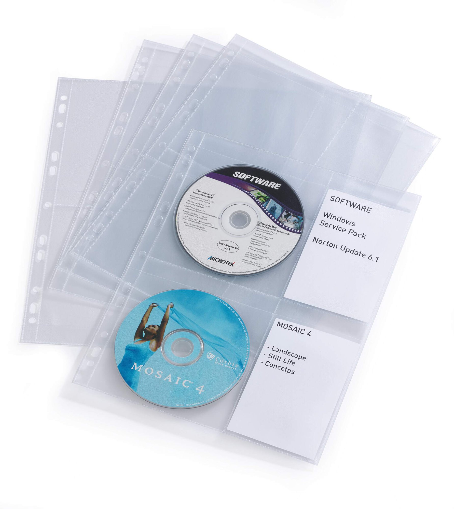 DURABLE 2 CD/DVD LIGHT PUCHED POCKETS M