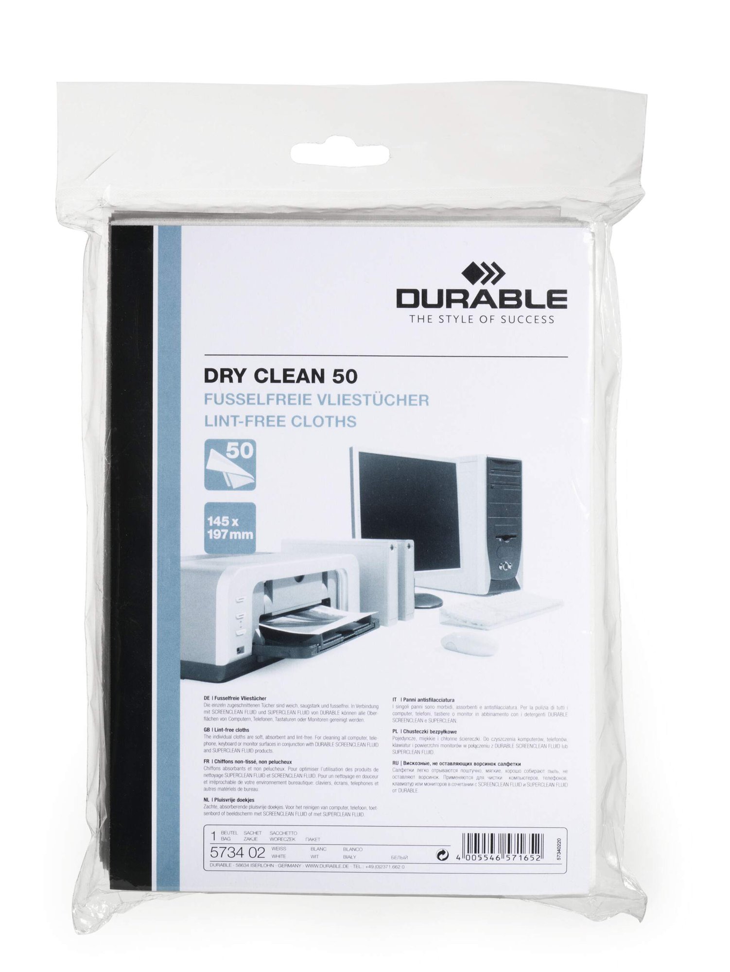 DURABLE DRY CLEAN WIPES 50 SACHETS (50)