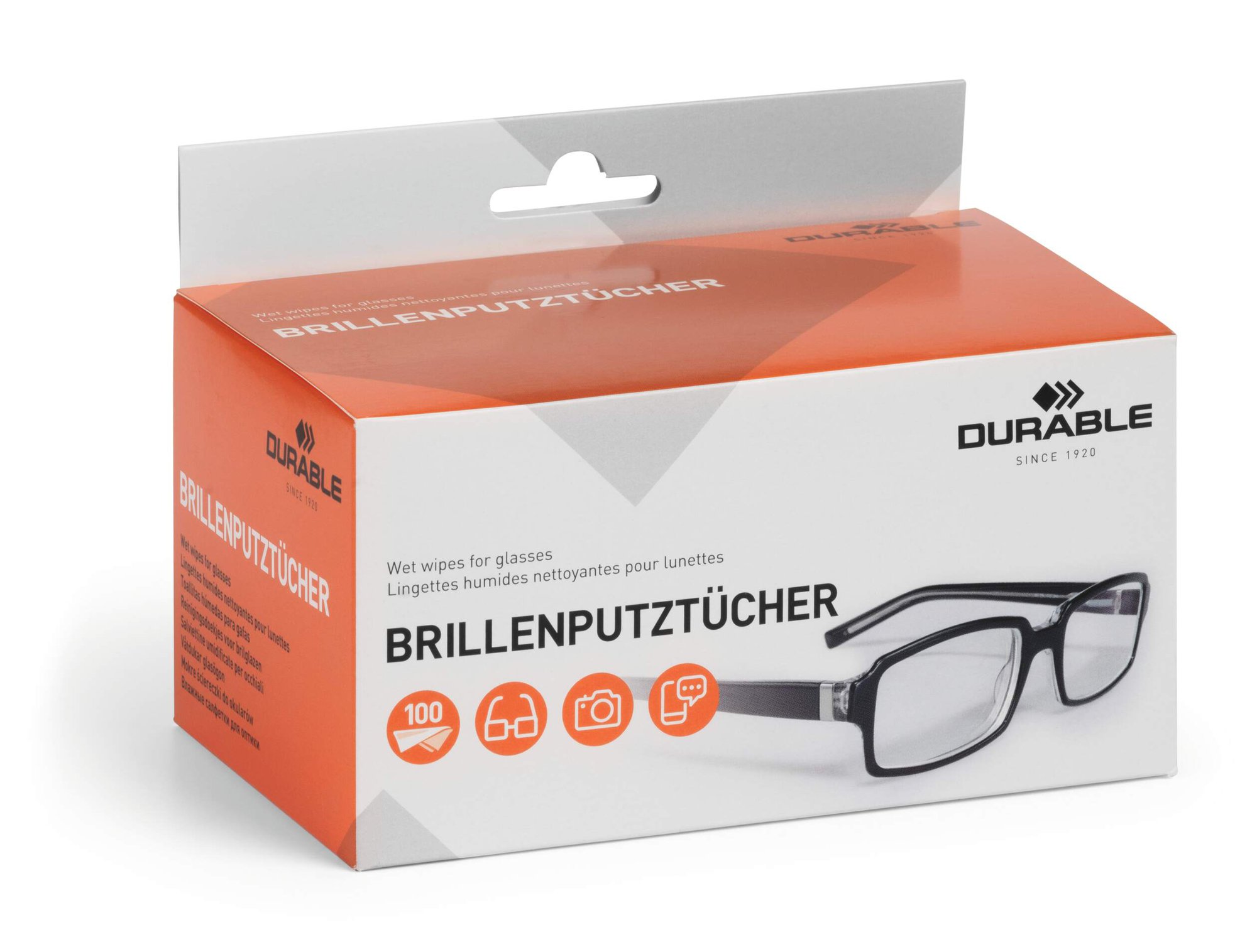 DURABLE GLASSES WIPES 100 SACHETS (100)