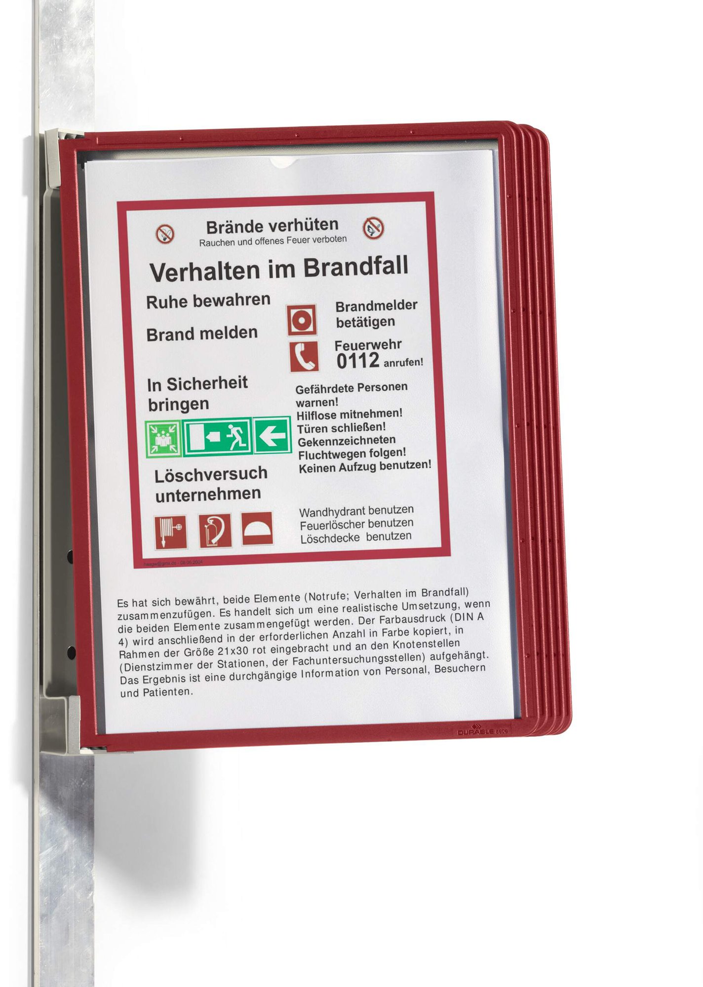 DURABLE VARIO MAGNET WALL 5 A4 RED
