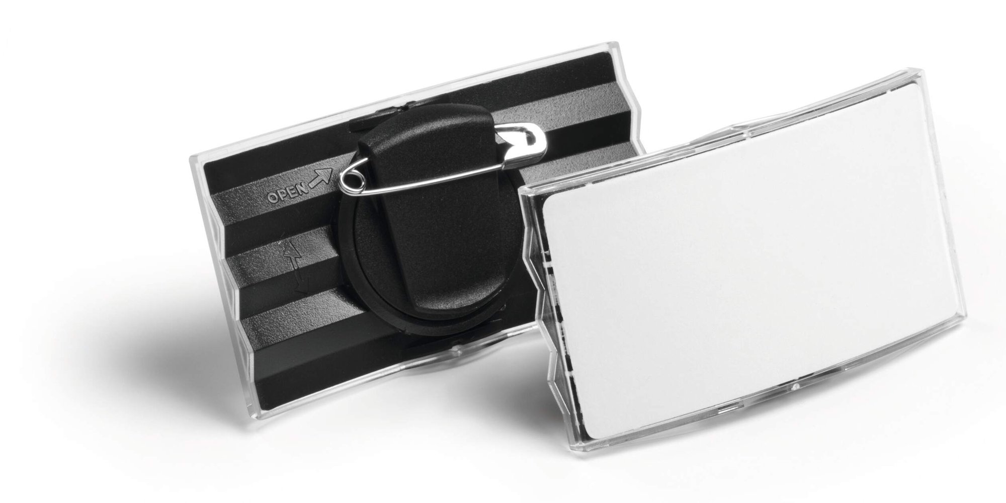DURABLE CONVEX COMBI CLIP BADGE 40X75MM