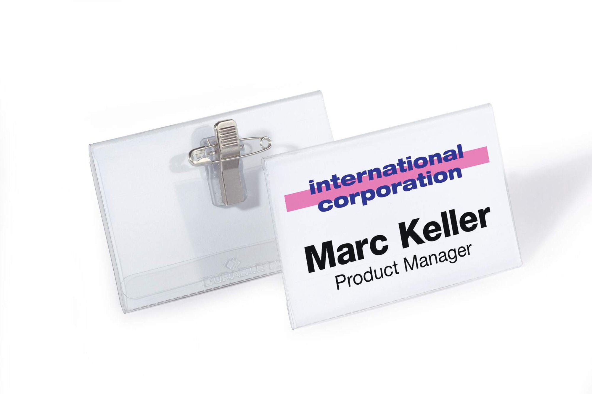 DURABLE COMBI CLIP NAME BADGE 40X75MM (5