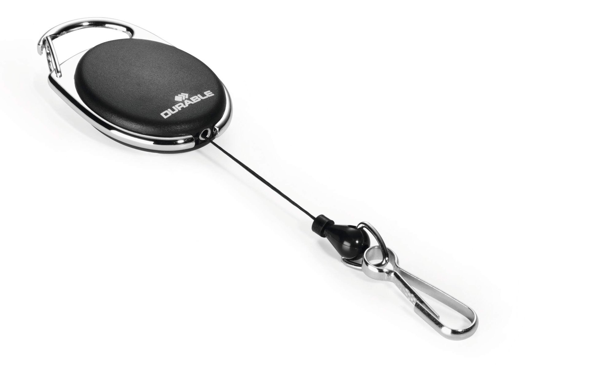 DURABLE STYLE SNAP HOOK BADGE REEL BLACK