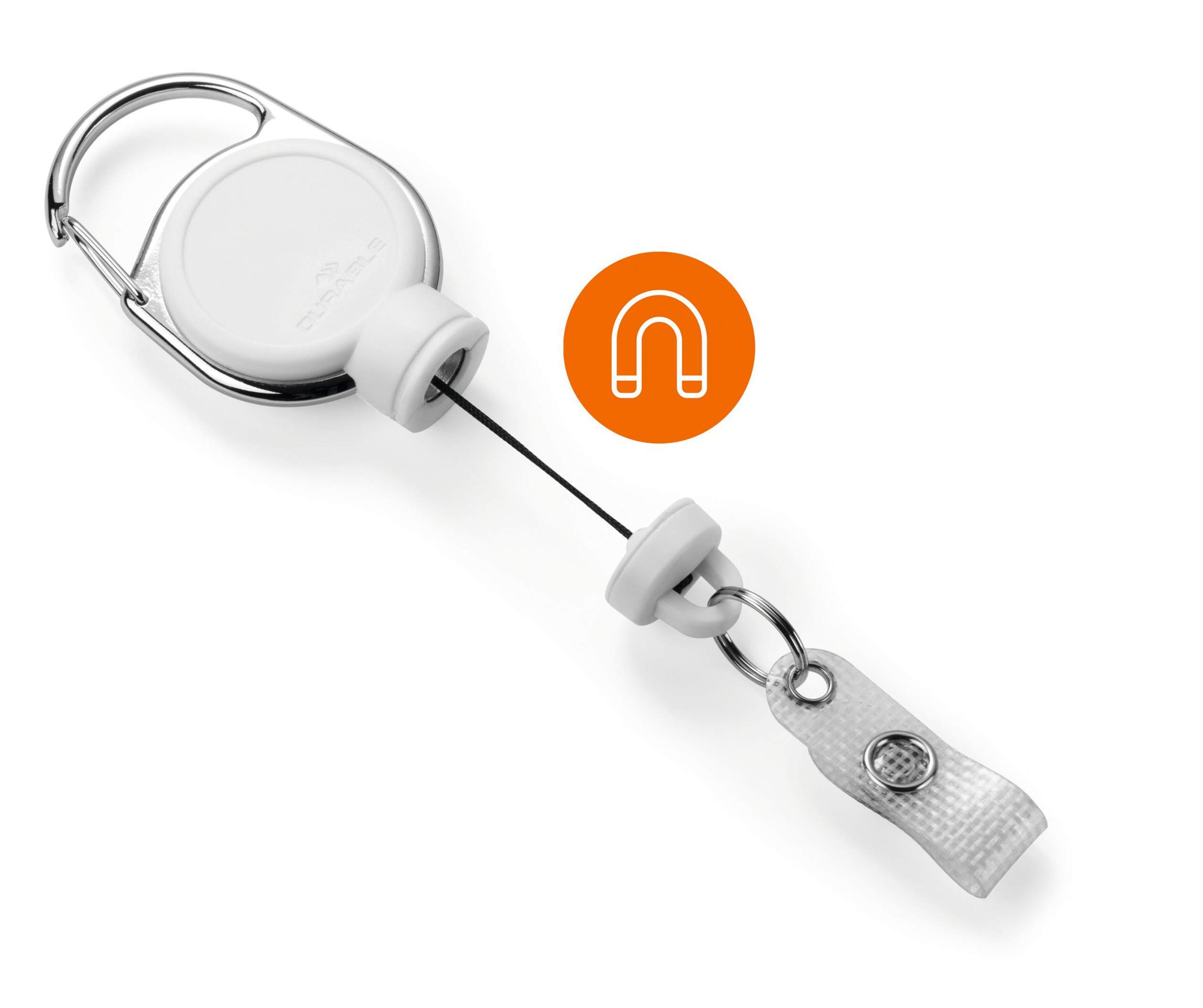 DURABLE EXTRA STRONG BADGE REEL WHITE
