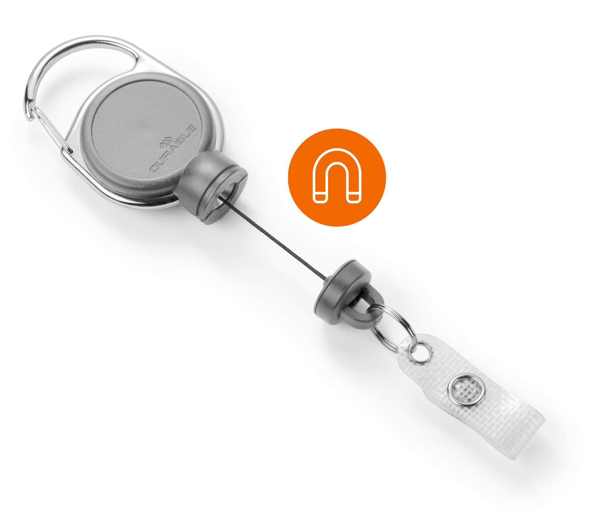DURABLE EXTRA STRONG BADGE REEL GREY