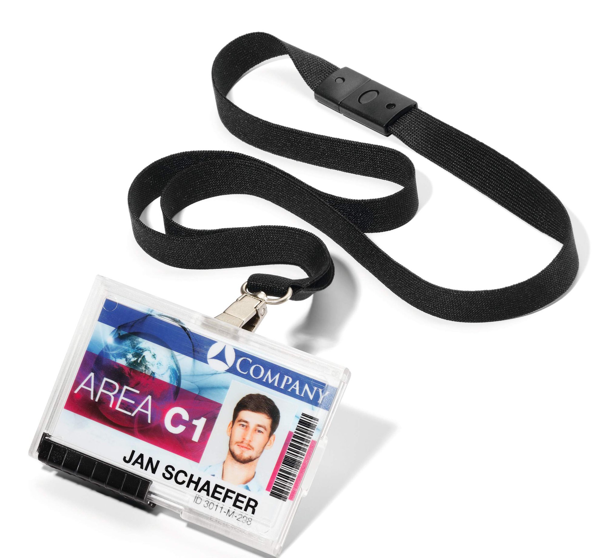 DURABLE PUSHBOX DUO LANYARD ID HOLDER (1