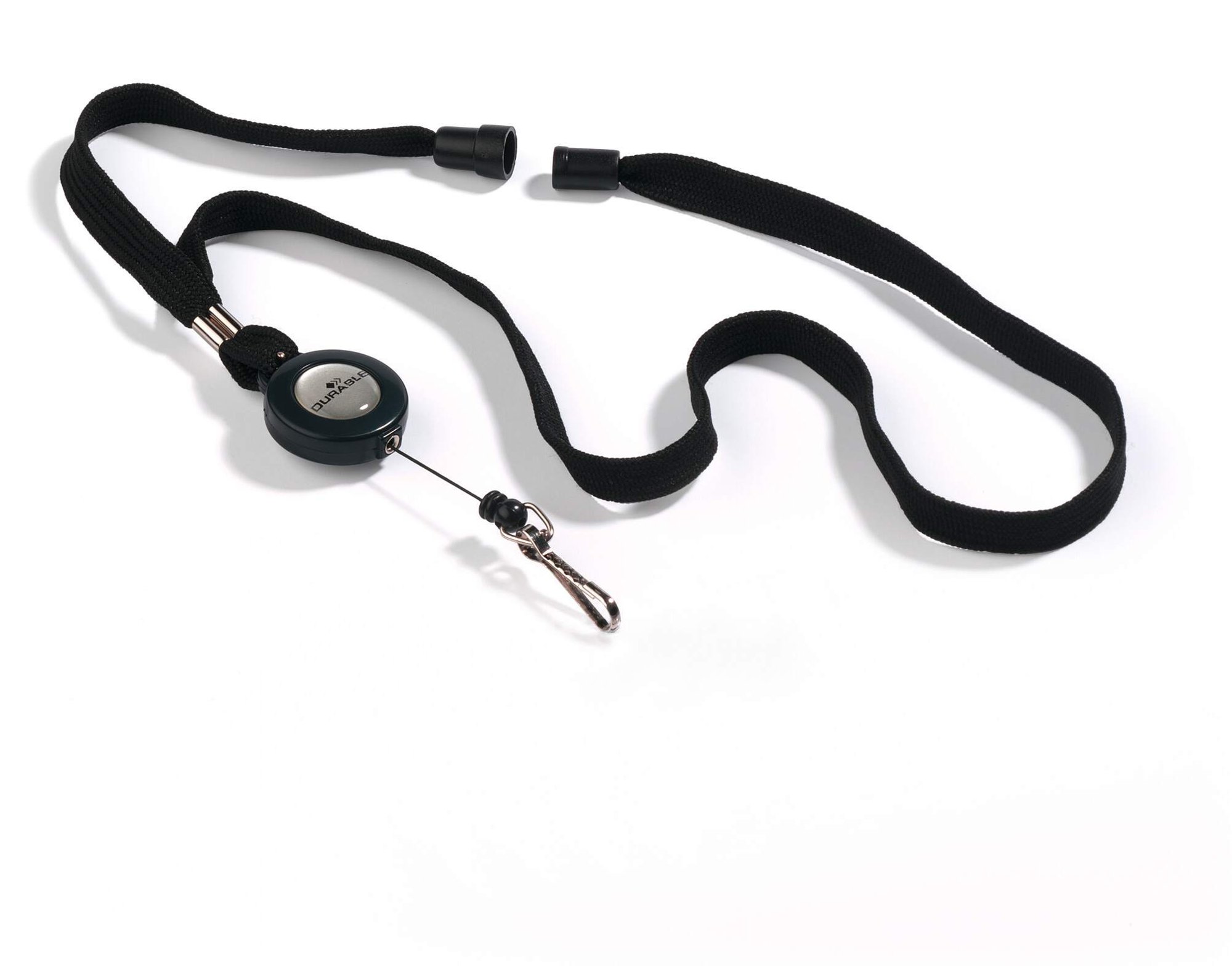DURABLE BADGE REEL LANYARD BLACK