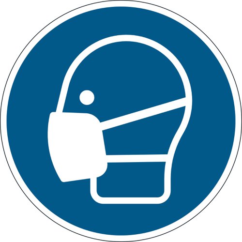Durable Adhesive ISO 'Wear Face Mask' Sign Safety Floor Sticker - 43cm Durable Adhesive ISO 'Wear Face Mask' Sign Safety Floor Sticker - 43cm