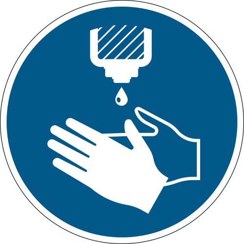 Durable Adhesive ISO 'Use Hand Sanitiser' Sign Safety Floor Sticker - 43cm Durable Adhesive ISO 'Use Hand Sanitiser' Sign Safety Floor Sticker - 43cm