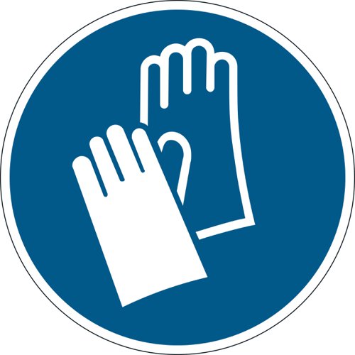 Durable Adhesive ISO 'Wear Protective Gloves' Sign Safety Floor Sticker - 43cm Durable Adhesive ISO 'Wear Protective Gloves' Sign Safety Floor Sticker - 43cm