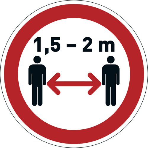Durable Adhesive ISO 'Social Distancing' Sign Safety Floor Sticker - 43cm Durable Adhesive ISO 'Social Distancing' Sign Safety Floor Sticker - 43cm