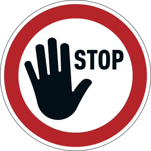 Durable Adhesive ISO 'Stop' Sign Safety Floor Sticker - 43cm Durable Adhesive ISO 'Stop' Sign Safety Floor Sticker - 43cm
