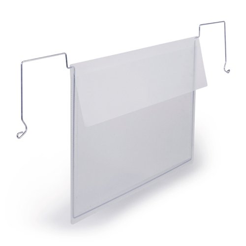 Durable Wire Hanging Document Pocket - 50 Ticket Holders With Flaps - A5 Clear Durable Wire Hanging Document Pocket - 50 Ticket Holders With Flaps - A5 Clear
